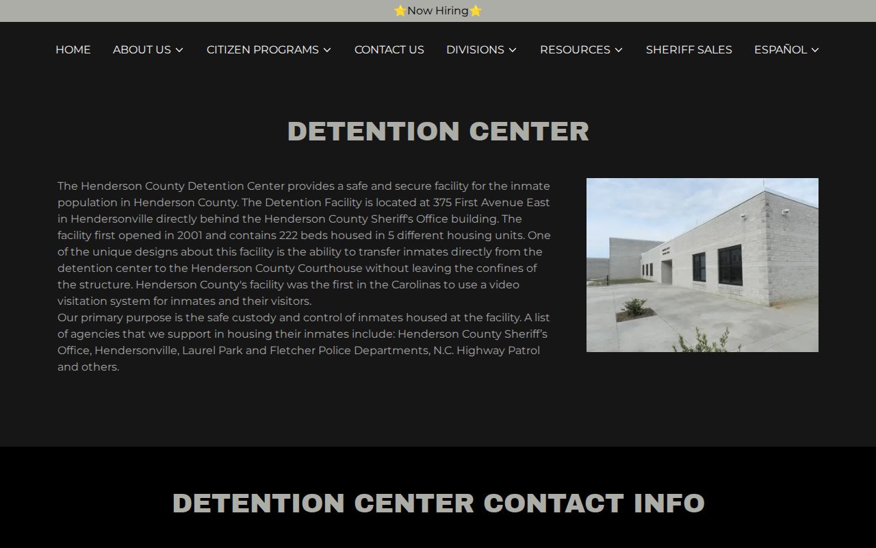 Henderson County Detention Center release records and contact