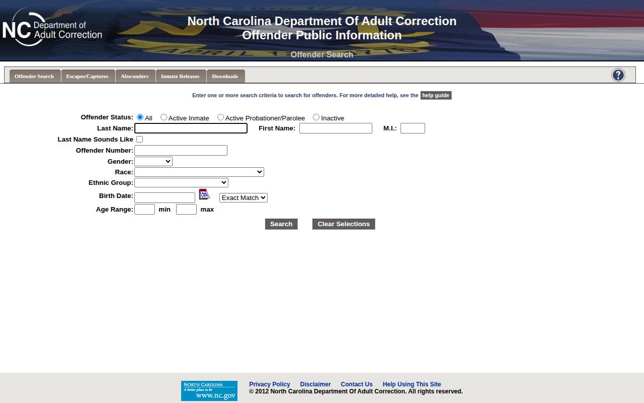Henderson County inmate release date lookup through NCDAC Offender Search