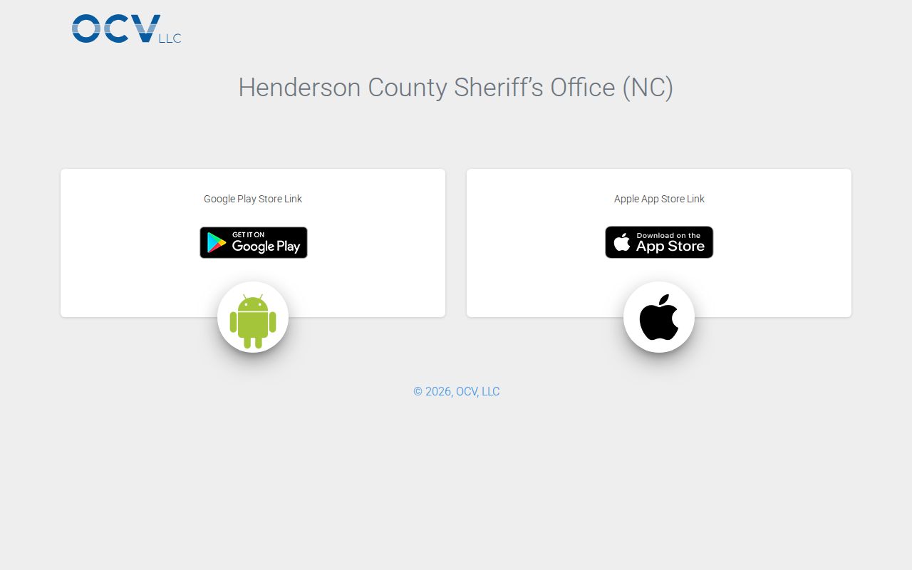 Official Henderson County released mugshot app access page